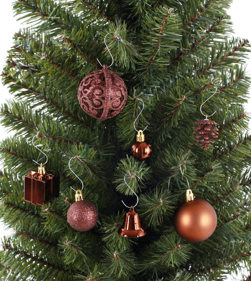 BRUBAKER 101 Pack Assorted Christmas Ball Ornaments - Shatterproof - with Green Pickle and Tree Topper - Designed in Germany - Brown - Image 3